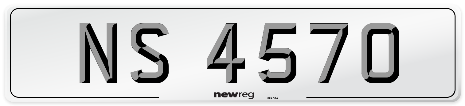 NS 4570 Number Plate from New Reg